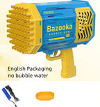 Bubble Gun Rocket 69 Holes Soap Bubbles Machine Gun Shape Automatic Blower With Light Toys For Kids Pomperos G8Central.com