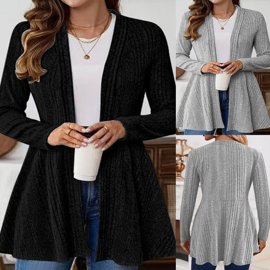 Long Sleeve Simple Cardigan Coat Mid-length