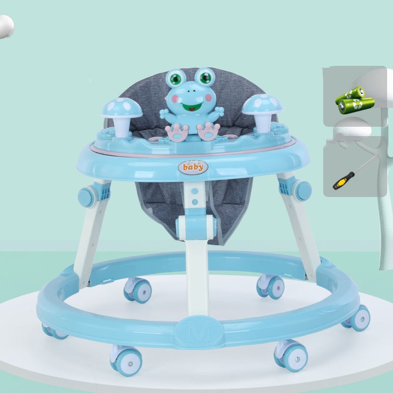 🍼🐸 Frog Baby Walker Anti-O-Leg Multifunctional Anti-Rollover with Music | 6-12 Months | Silent Wheels Option