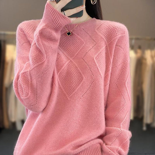 Chic Rhombus Cutout Sweater