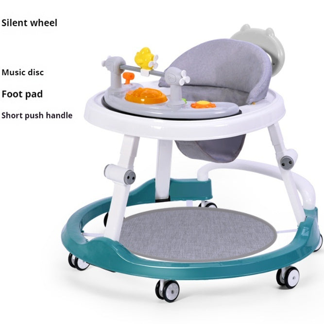 👶✨ Baby Walker Silent Wheel Multi-Function Drop-Resistant Trolley with Music & Foot Pad (6–12 Months)