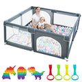 Large Baby Playpen79x71, Extra Large Play Pen For Babies And Toddlers, Play Yard With Gate, Baby Fence With Breathable Mesh, Safety Indoor & Outdoor Activity Center Grey G8Central.com