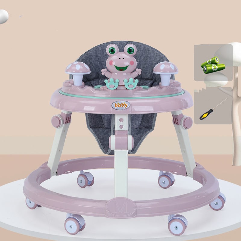 🍼🐸 Frog Baby Walker Anti-O-Leg Multifunctional Anti-Rollover with Music | 6-12 Months | Silent Wheels Option