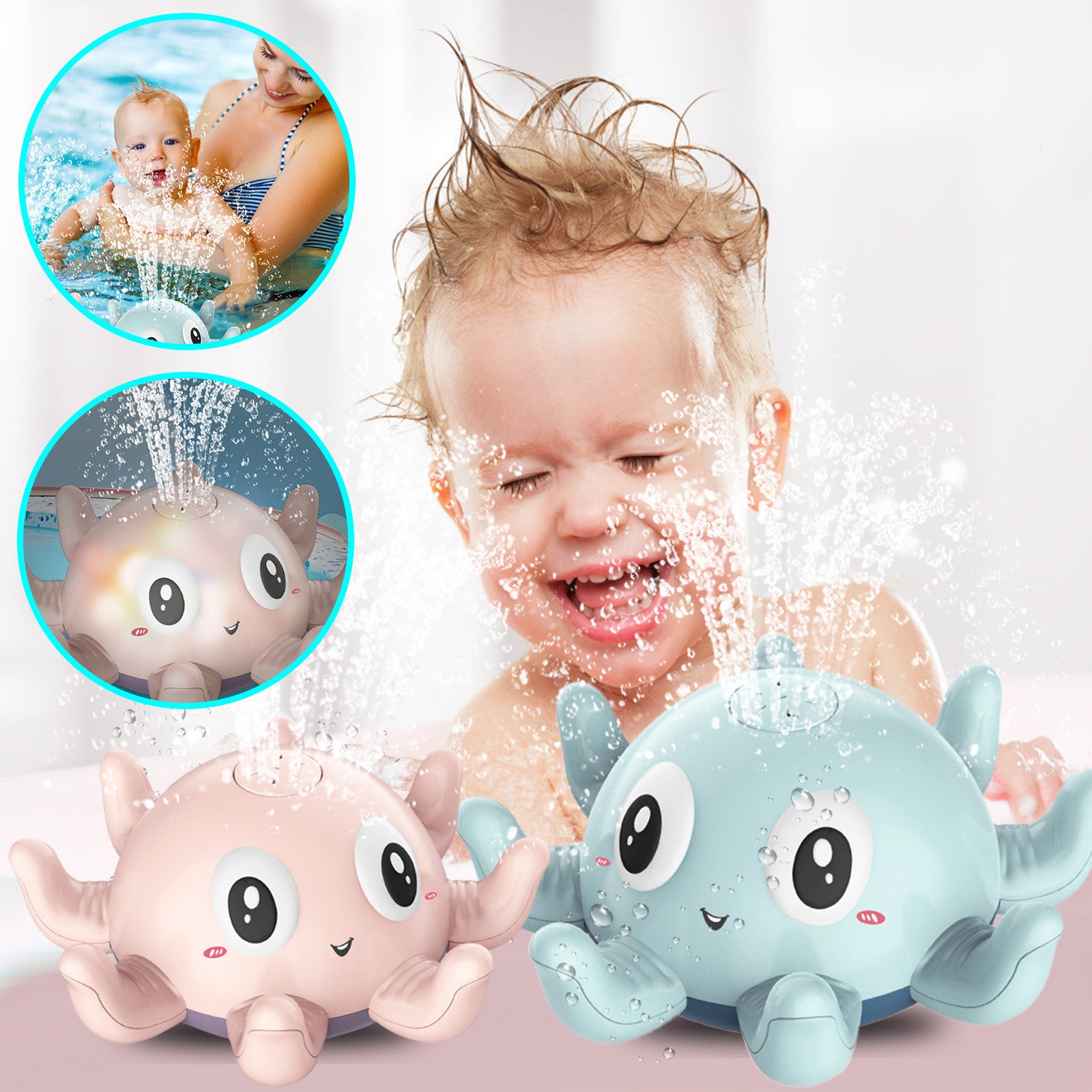 Children's Automatic Water Spray Bath Toys Bath Fun Toys With Flashing Water Spray Toy Baby Swimming Shower With Toys New
