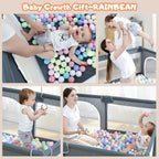 Large Baby Playpen79x71, Extra Large Play Pen For Babies And Toddlers, Play Yard With Gate, Baby Fence With Breathable Mesh, Safety Indoor & Outdoor Activity Center Grey G8Central.com