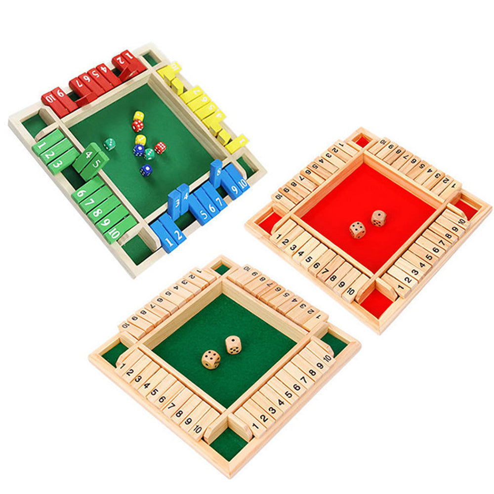 Wooden Shut The Box Game – Classic 2-4 Player Family Board Game, Party Fun, 8.6 x 8.6 in 🛍️