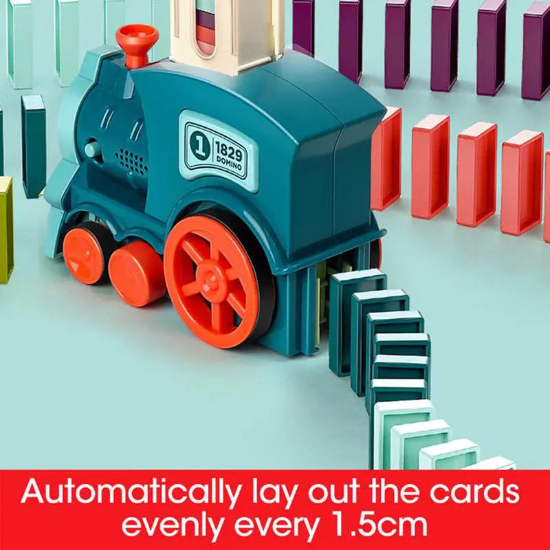 Domino Train Toys Baby Toys Car Puzzle Automatic Release Licensing Electric Building Blocks Train Toy G8Central.com