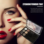 Natural Brown Eyebrow Powder Palette – Waterproof Brow Stamp Kit with Brush ✨