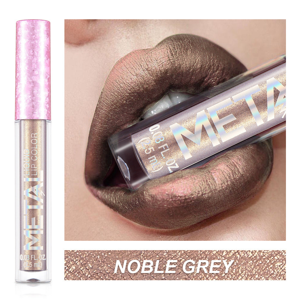 Metal Lip Gloss Waterproof Lipstick – Long Lasting Metallic Shine Lip Color 💄✨