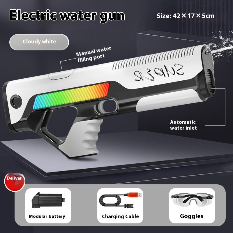 💦⚡ Automatic Water Feeding Pulse Electric Water Gun – High-Power Rechargeable Water Blaster Toy for Outdoor Fun