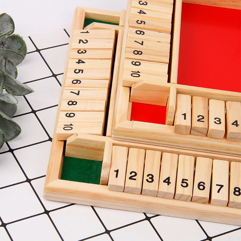Wooden Shut The Box Game – Classic 2-4 Player Family Board Game, Party Fun, 8.6 x 8.6 in 🛍️