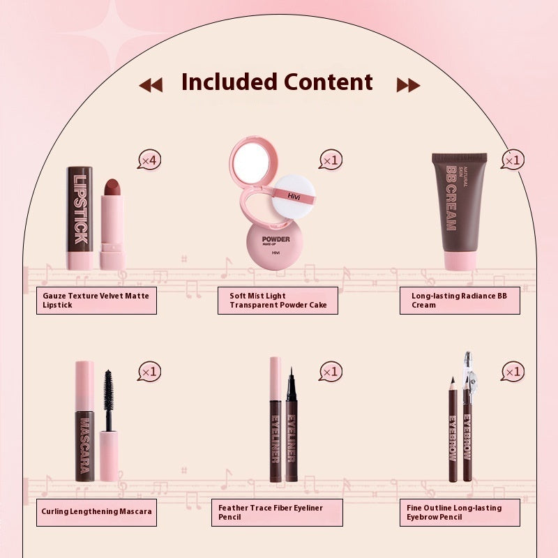 Lipstick Powder Beauty Gift Set – Complete Makeup Kit with Lipstick, Face Powder & Beauty Essentials 💄✨