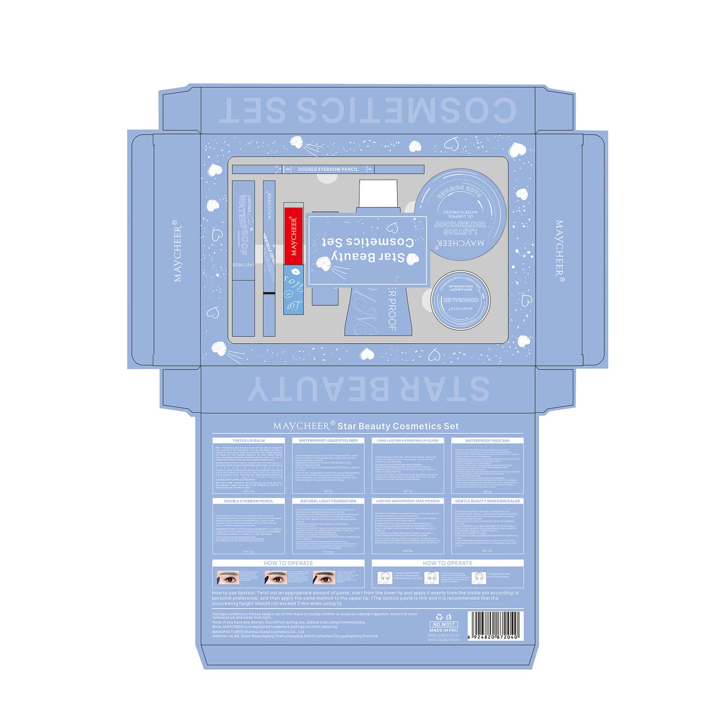 Heart-to-Heart Beauty Kit Mascara – Complete Makeup Gift Set 💄