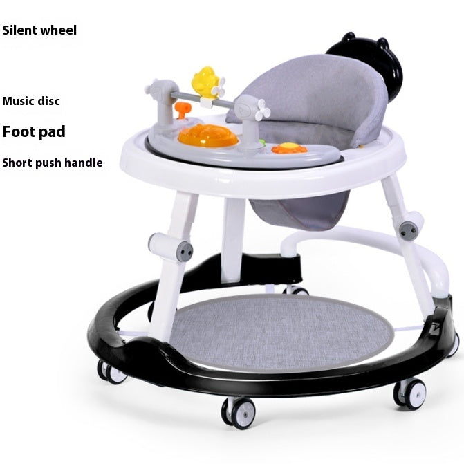 👶✨ Baby Walker Silent Wheel Multi-Function Drop-Resistant Trolley with Music & Foot Pad (6–12 Months)