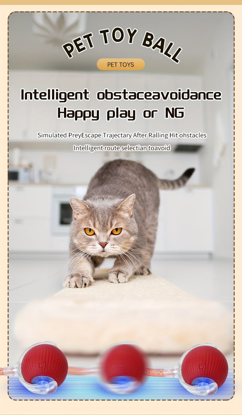 Interactive Cat Toy Ball with Automatic Movement &amp; Obstacle Avoidance