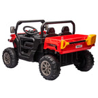 🚚 24V Kids Ride-On Dump Truck – 2-Seater UTV with 2×200W Motors, Working Dump Bed, Shovel & Parent Remote Control