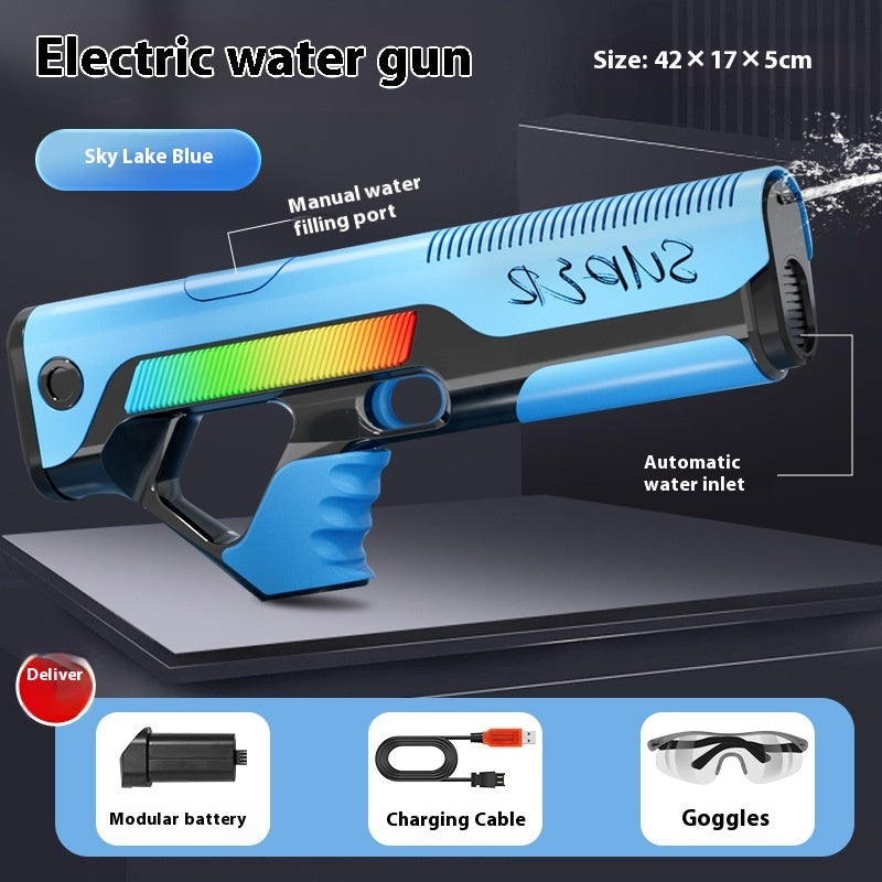💦⚡ Automatic Water Feeding Pulse Electric Water Gun – High-Power Rechargeable Water Blaster Toy for Outdoor Fun