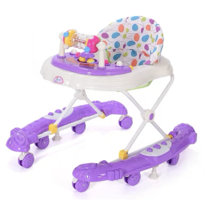 Multifunctional Baby Walker with Music & Anti-Rollover Base | 5-Height Adjustable Infant Walking Aid (0–12 Months)