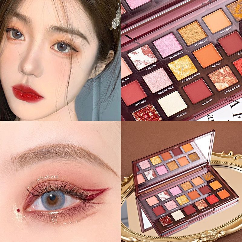 18 Color Matte & Pearlescent Eyeshadow Palette – Lazy Makeup All-in-One Eye Kit ✨