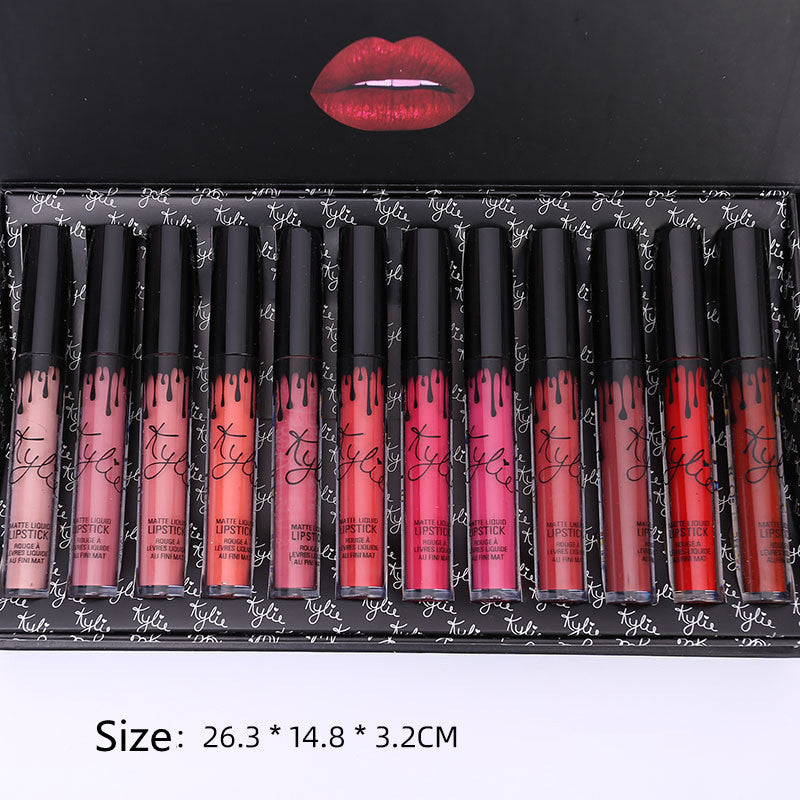 Lip Gloss 12 Bows Set – Liquid Lipstick Long Lasting Lip Makeup Collection 💄✨