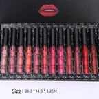 Lip Gloss 12 Bows Set – Liquid Lipstick Long Lasting Lip Makeup Collection 💄✨