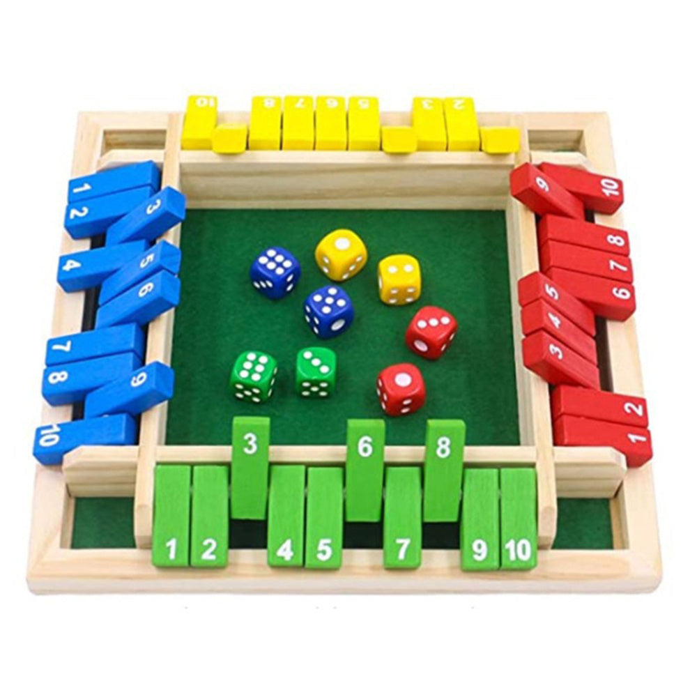 Wooden Shut The Box Game – Classic 2-4 Player Family Board Game, Party Fun, 8.6 x 8.6 in 🛍️