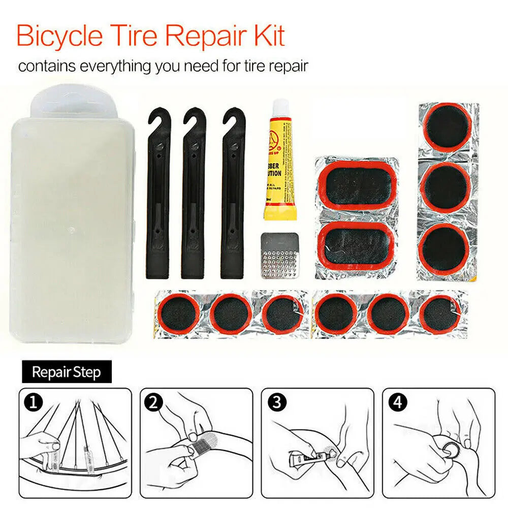 Bike Patch Kit Bicycle Tire Repair Inner Tube Fix Puncture Glue Patches Tool Set g8central.com