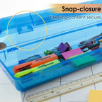 Plastic Pencil Case, Ruler Length Utility Box, Assorted Color, 12-Pack