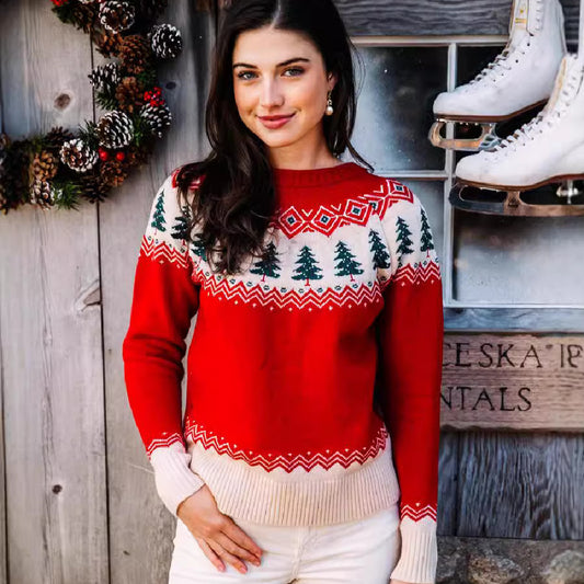 Women's Christmas Tree Knitted Sweater