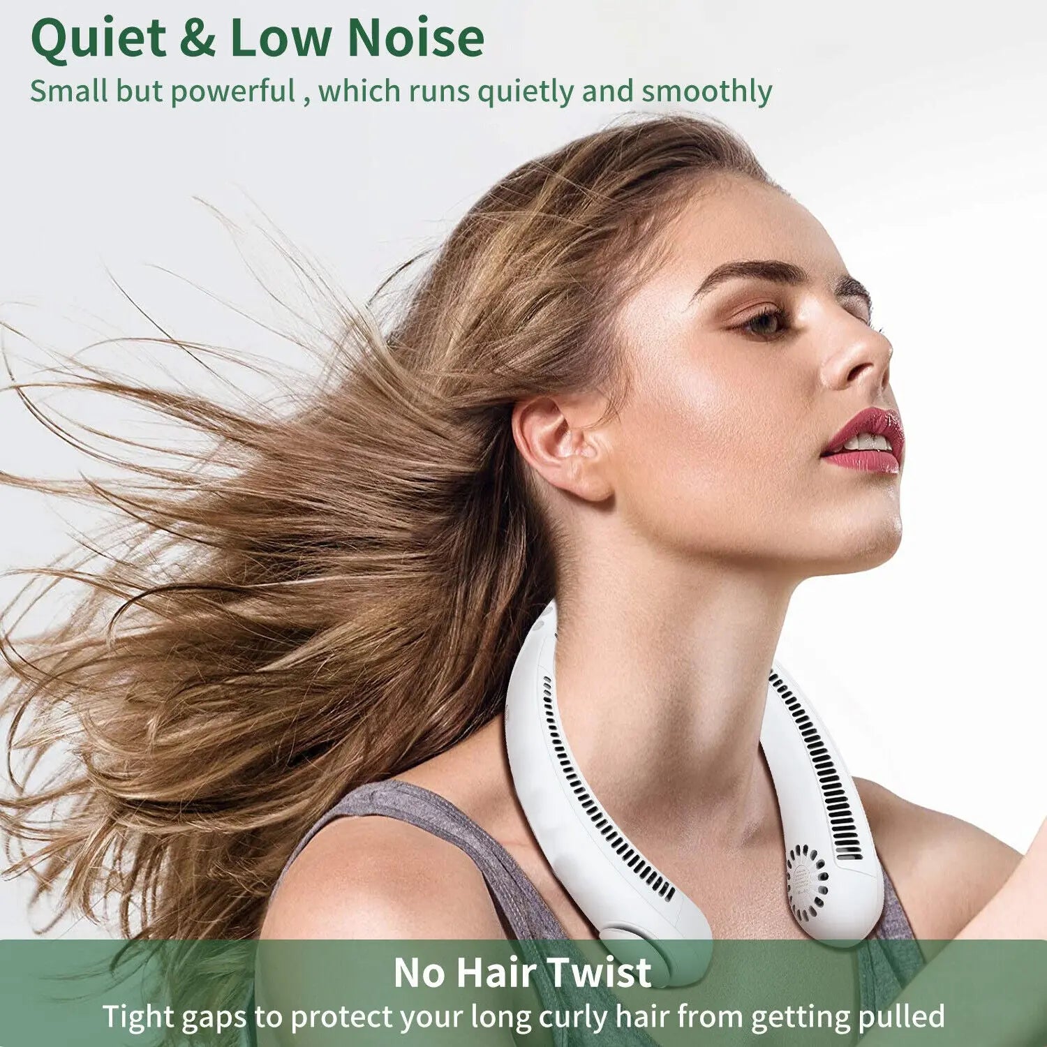 Hanging Neck Fan Portable Cooling Fan USB Leafless 360 Degree Neckband Fan 78 Surround Air Outlets 4000Mah Rechargeable g8central.com