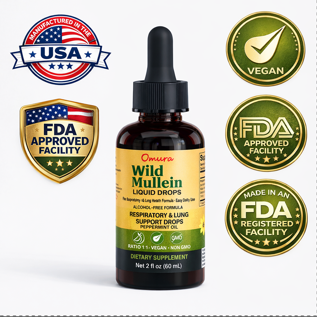 Mullein Liquid Drops 2oz 🌿 Alcohol-Free Herbal Extract for Respiratory Wellness & Daily Herbal Support G8Central