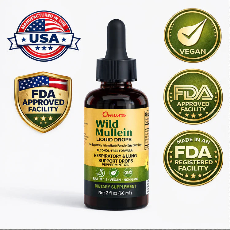 Mullein Liquid Drops 2oz 🌿 Alcohol-Free Herbal Extract for Respiratory Wellness & Daily Herbal Support