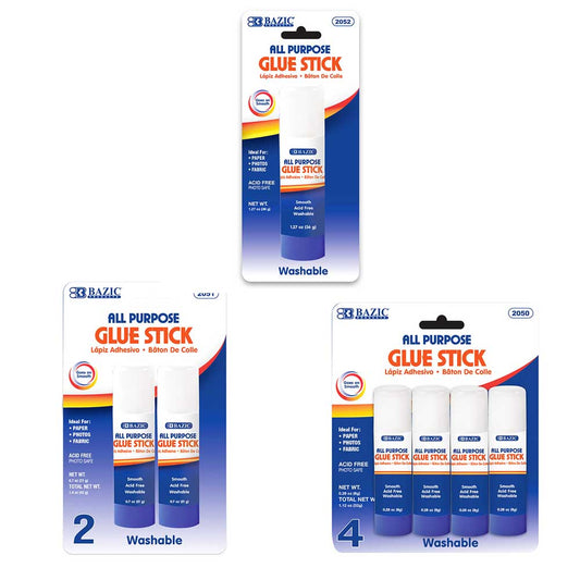 Craft & Office GLUE Stick Multi Purpose Acid-Free | 1.27oz | 0.7oz | 0.28oz