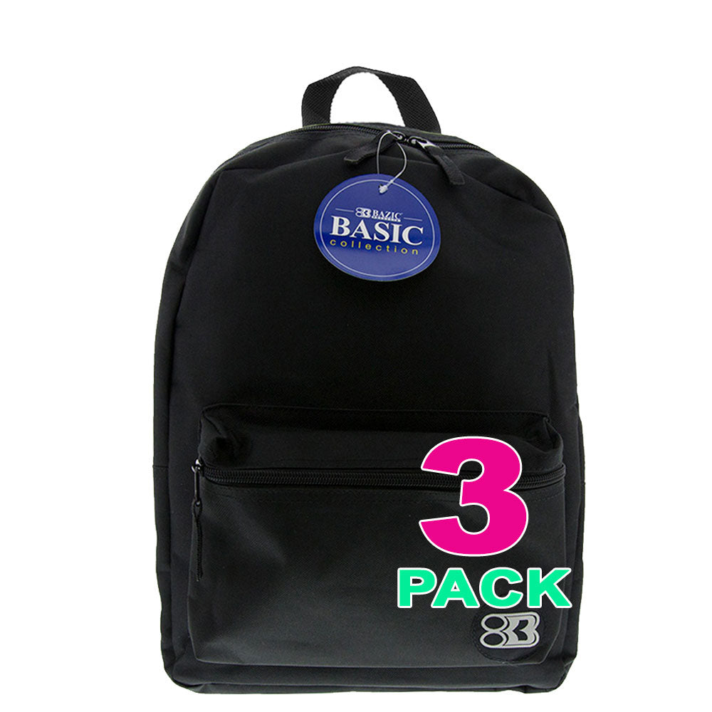 Simple School Backpack 16 Inch | Black