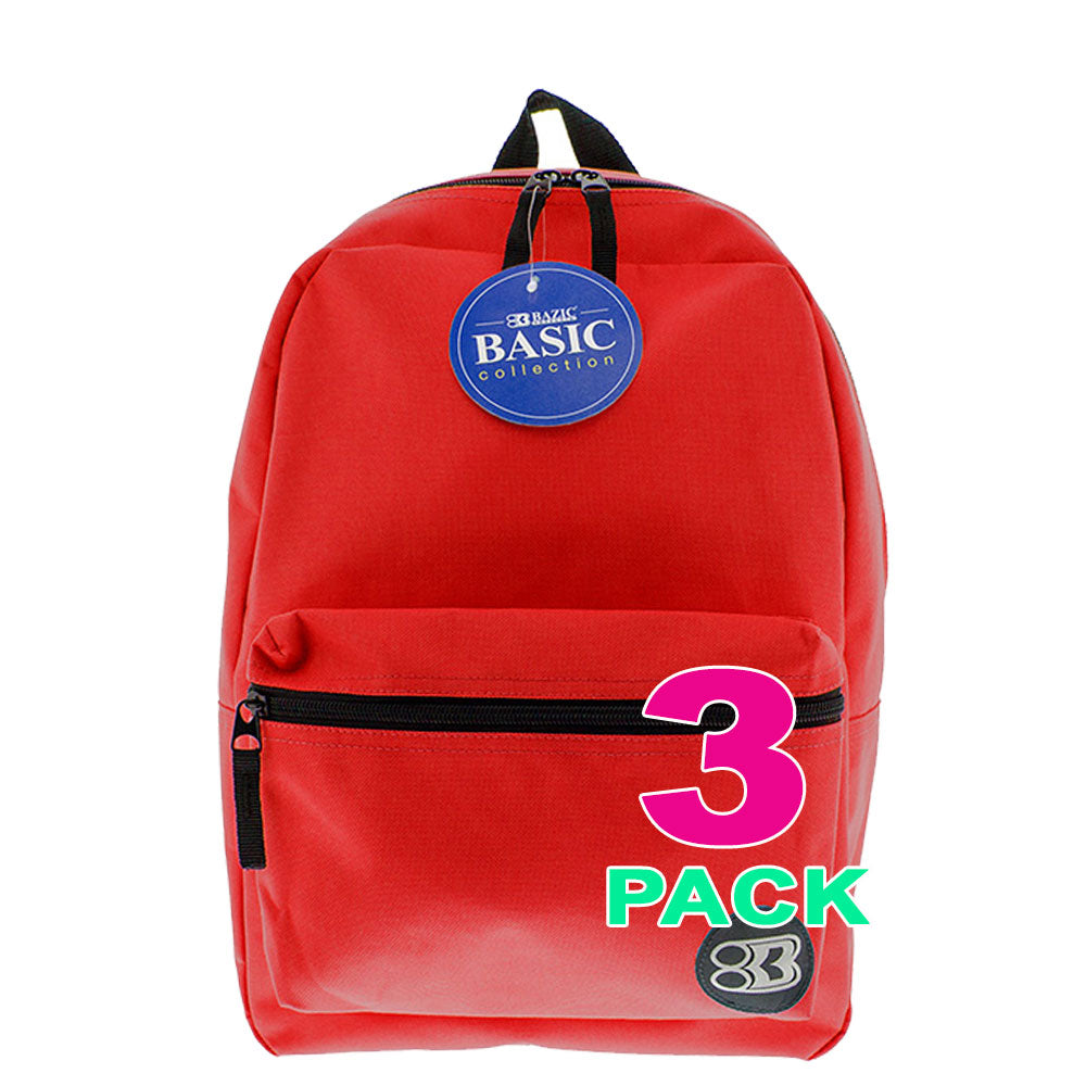 Simple School Backpack 16 Inch | Red