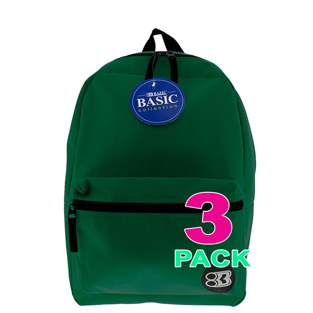 Simple School Backpack 16 Inch | Green