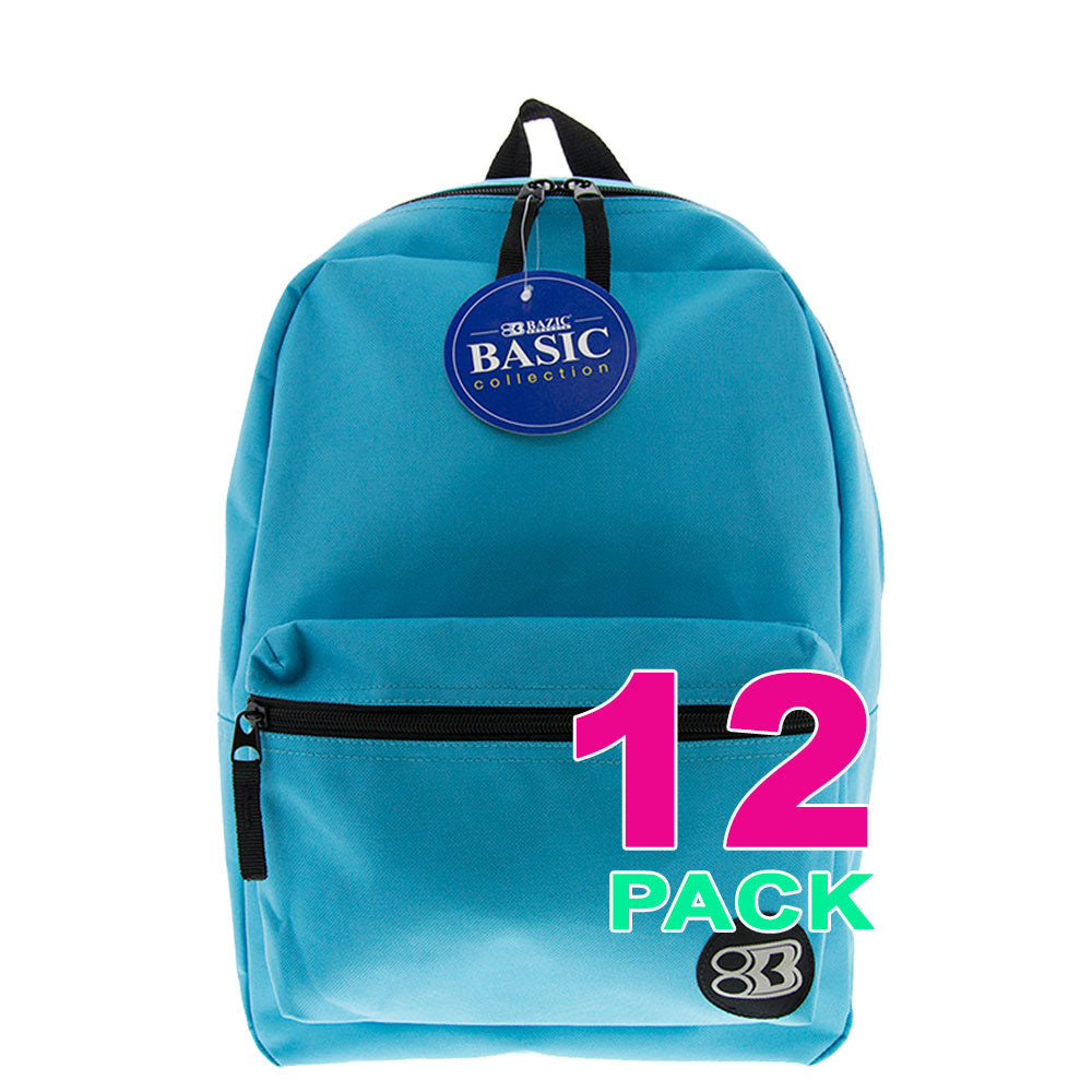 Simple School Backpack 16 Inch | Cyan