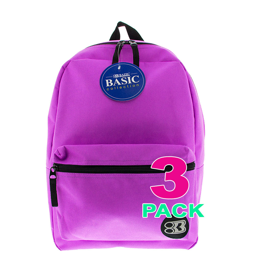 Simple School Backpack 16 Inch | Purple