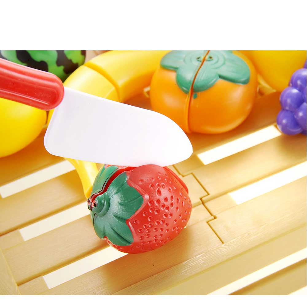 Kitchen Cutting Fruits Crate Pretend Food Play Set