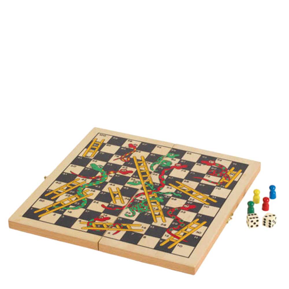 Wooden Snake & Ladders Game