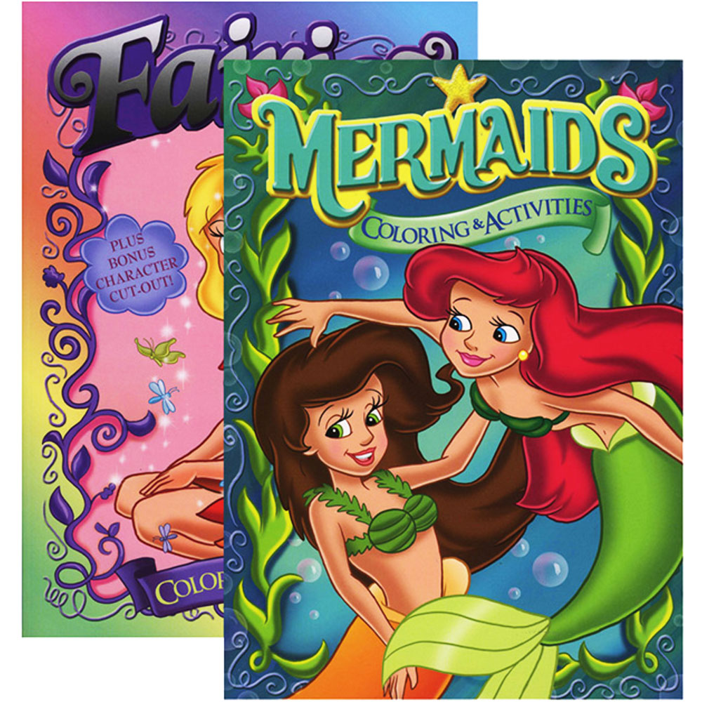 JUMBO FAIRIES / MERMAIDS Coloring & Activity Book | 2-Titles.