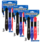 Permanent Markers Chisel Tip Desk Style | 3 Ct