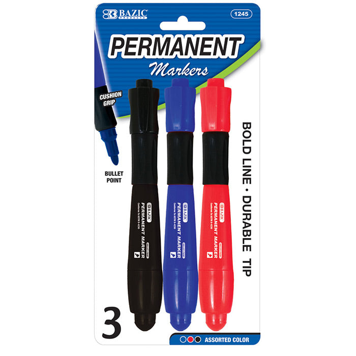 Permanent Markers Chisel Tip Desk Style, Asst. Color | 3 Ct