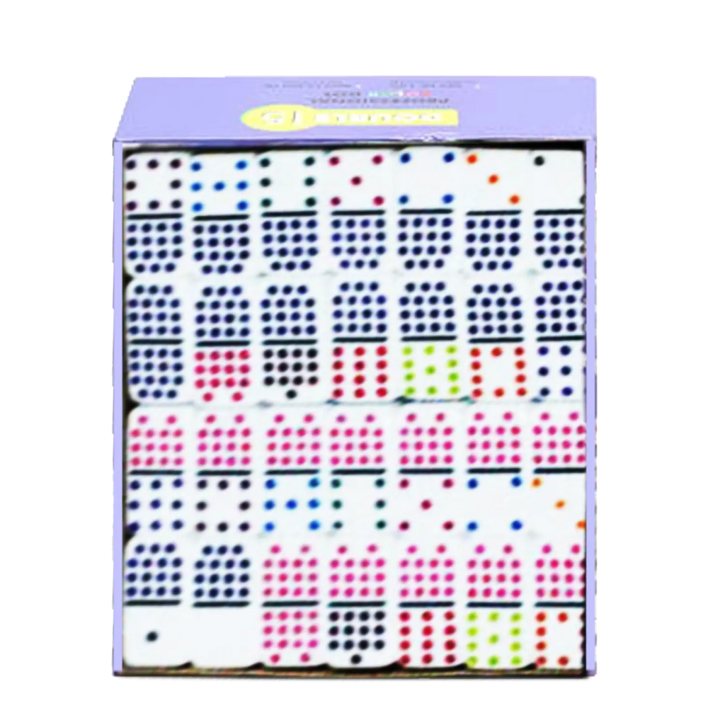 🎲 Double 15 Professional Dominoes Set – 136 White Tiles with Color Dots G8Central