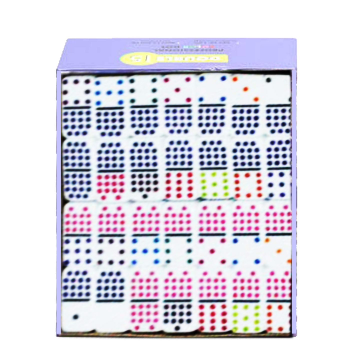 Double 15 Professional Dominoes with Color Dots | WHITE