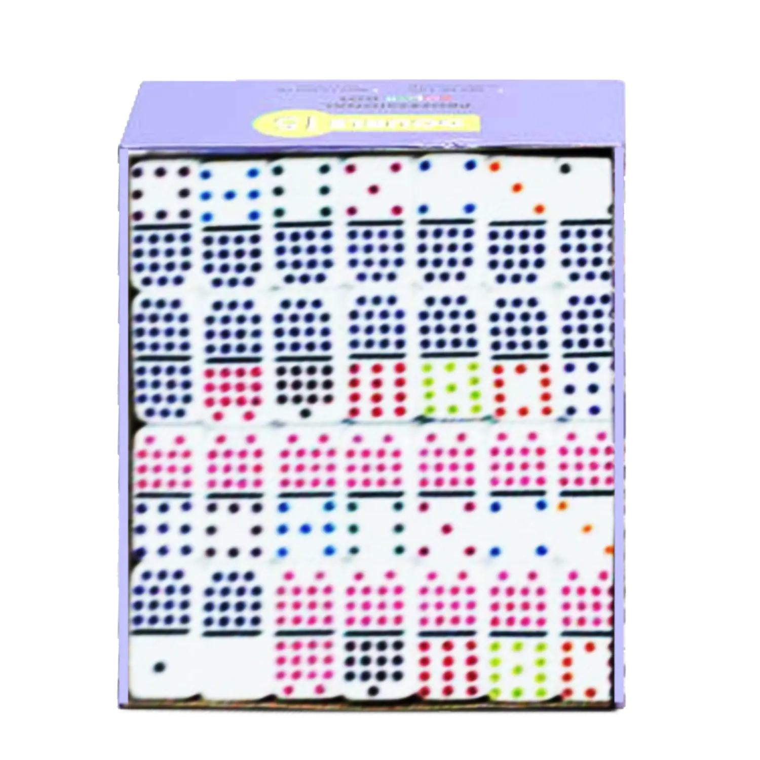 🎲 Double 15 Professional Dominoes Set – 136 White Tiles with Color Dots G8Central
