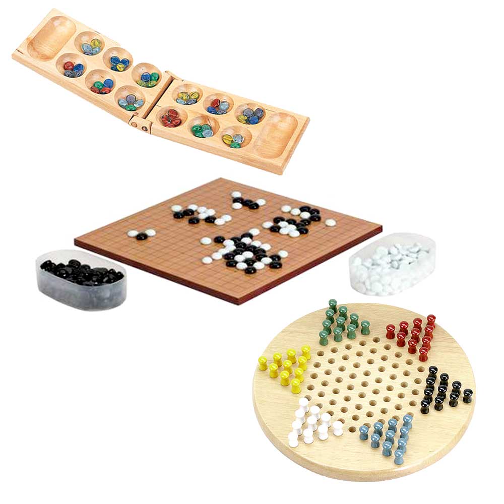 Traditional Games Combo: Chinese Checkers, Go Game & Mancala