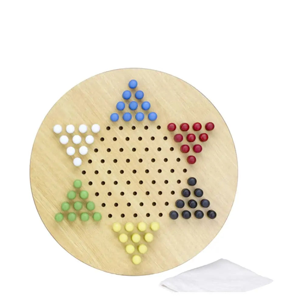 Chinese Checkers 17" Jumbo Wooden Board Game 🎲✨ – 6 Color Peg Sets, Classic Family Fun G8Central