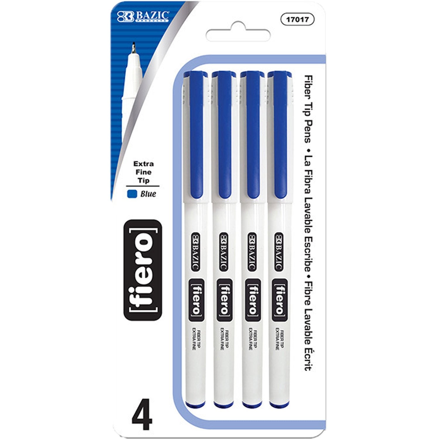 Pens Fiero Blue Fiber Tip Pen Fineliner, Extra Fine Point Pens | 4 Ct