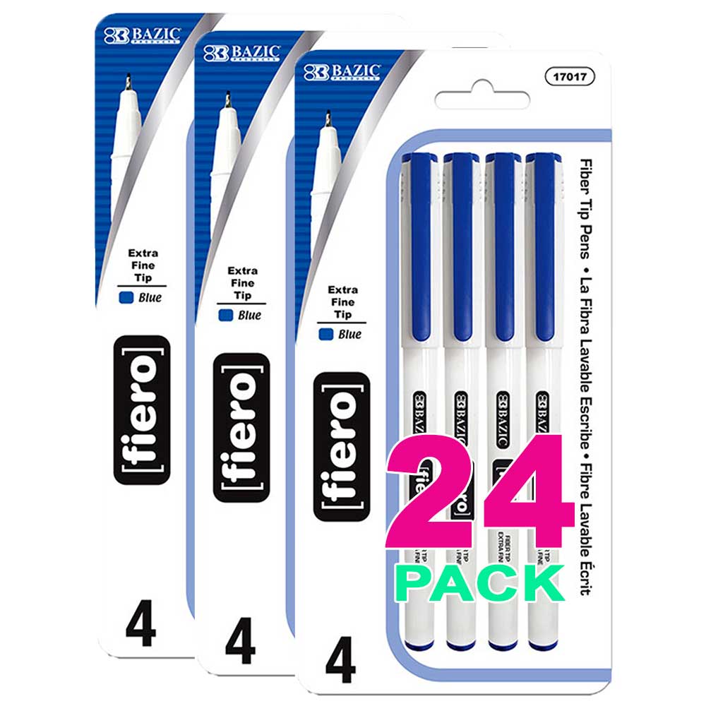 Pens Fiero Blue Fiber Tip Pen Fineliner, Extra Fine Point Pens | 4 Ct